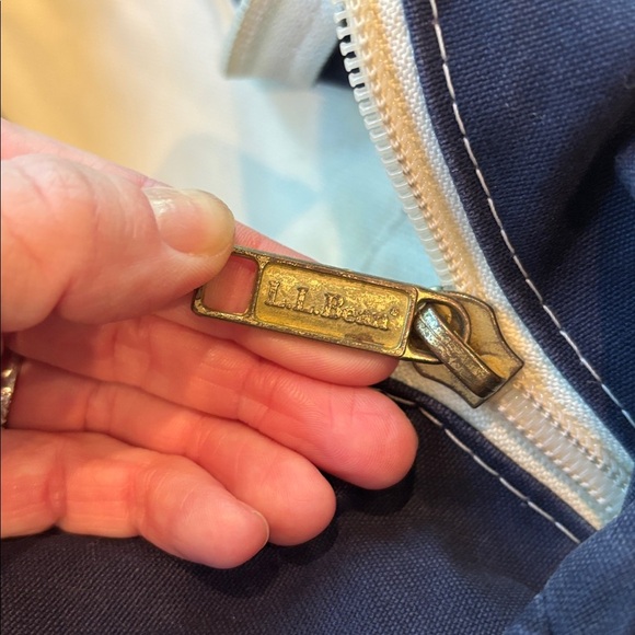 Vtg L.L. Bean Boat N’ Tote Striped Bag Medium Blue Green - Picture 7 of 10